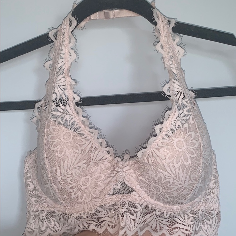 PINK Lace Halter Bralette